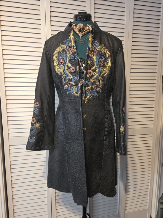 Double D Ranch Jackets & Blazers - Double D Ranch Embroidered Longline Trench Coat